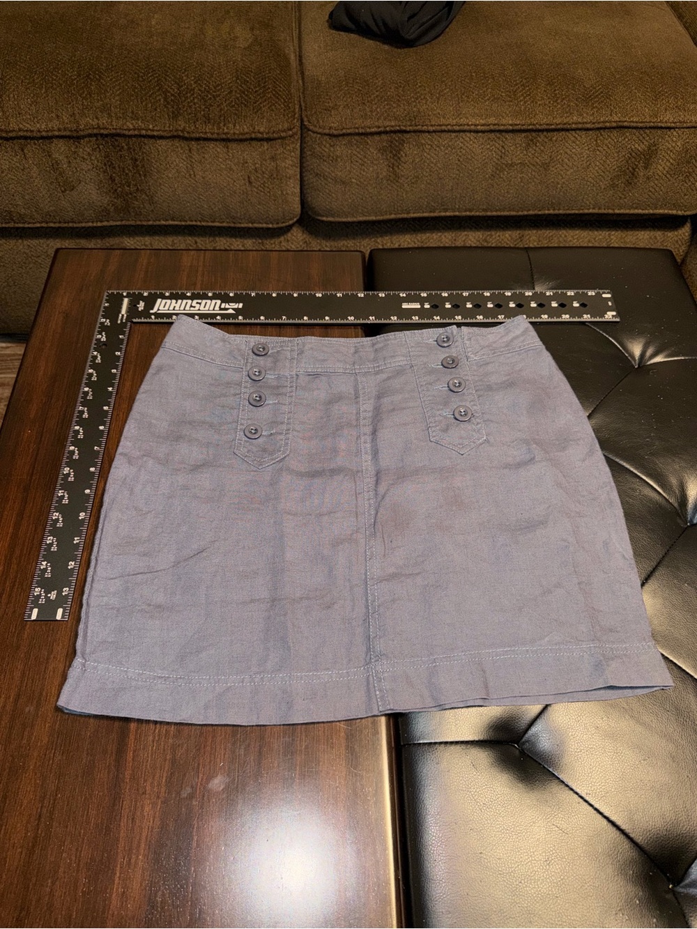 Cynthia Rowley Light Blue Button-Front Mini Skirt